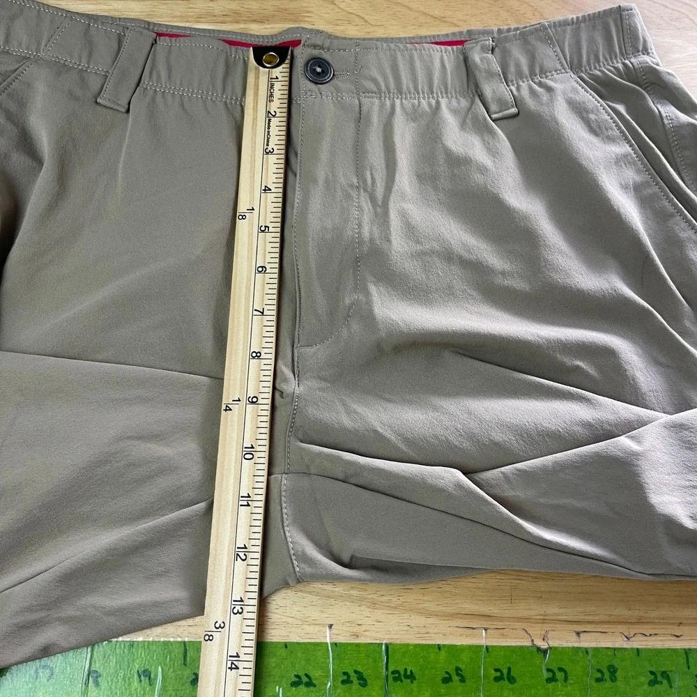 Under Armour Match Play Golf Pants Mens 36x32 Khaki Tan Tech Chino Drive *READ